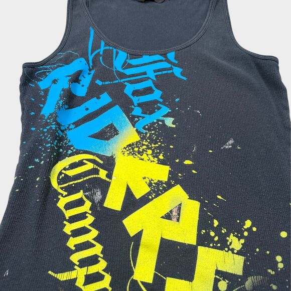 Fox Racing Tank Top Womens XL Black Y2K Motocross Graphic Ribbed Biker Skater - Picture 6 of 10